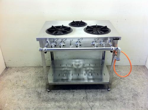 □激安□マルゼン 3口ガステーブル W900×D600×H800 LPガス│厨房家