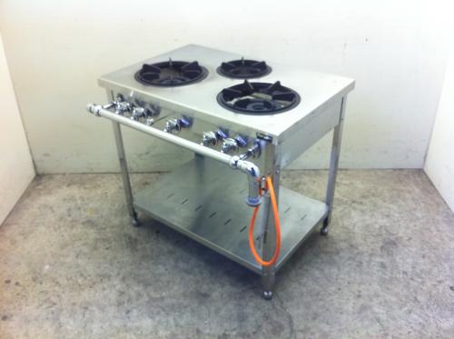 □激安□マルゼン 3口ガステーブル W900×D600×H800 LPガス│厨房家